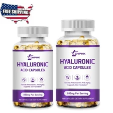 Hyaluronic Acid 850mg 60/120 Capsules Vitamin C 30 mg For Joint and Skin Health