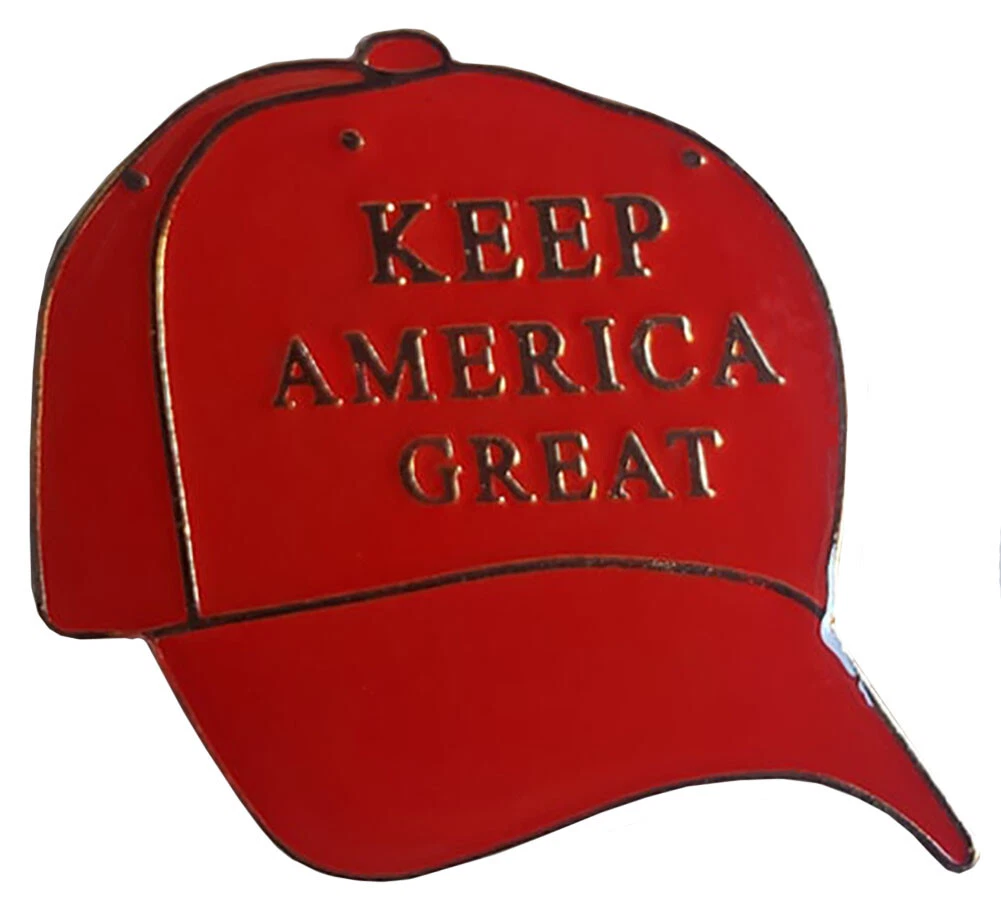 Pack of 50 Trump Keep America Great Red Cap Motorcycle Hat Cap Lapel Pin