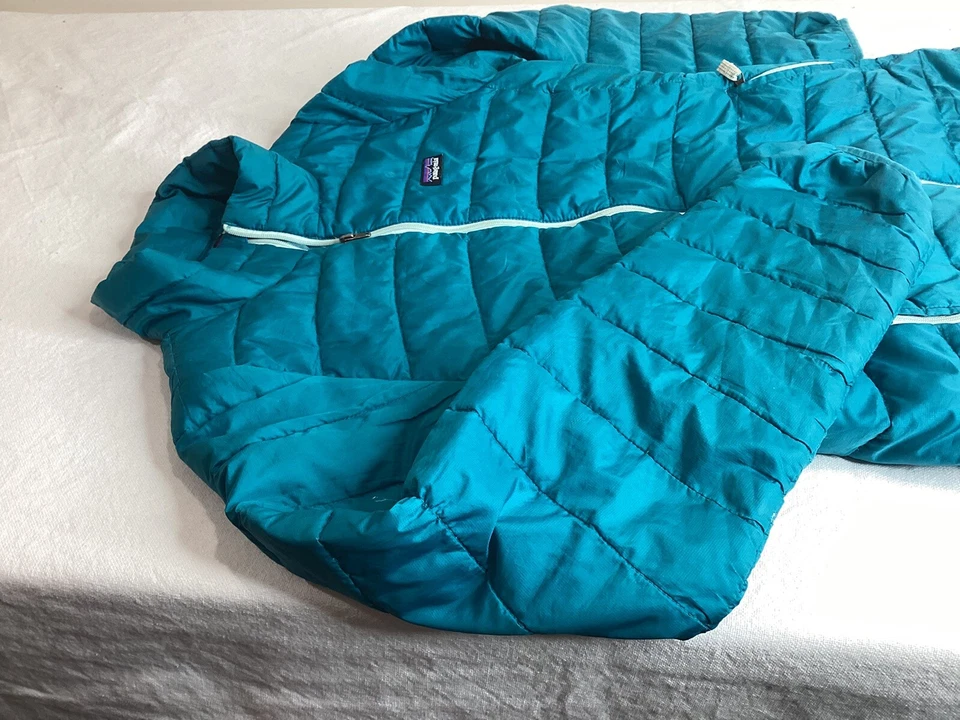 Chaqueta Patagonia Niñas XL Tobago Azul Teal Embalable Plumón de Ganso Claro Foto 3 de 4