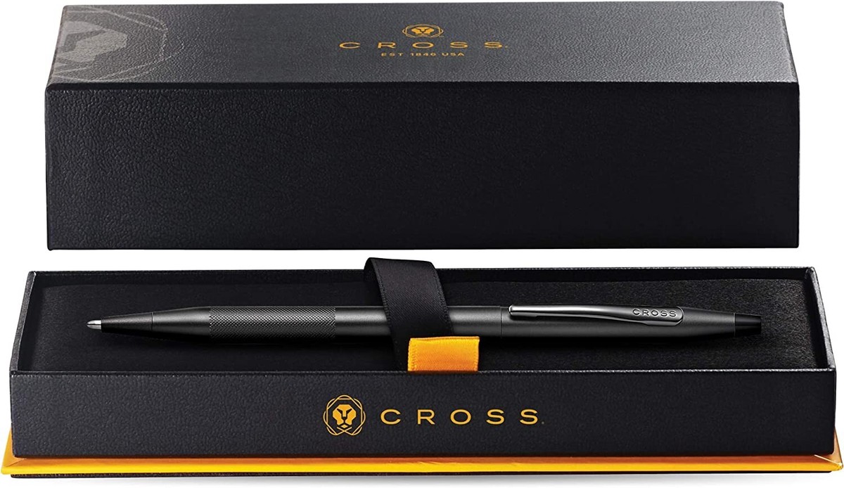 Cross Century Classic black & Band of Diamond Cut Micro-Knurled