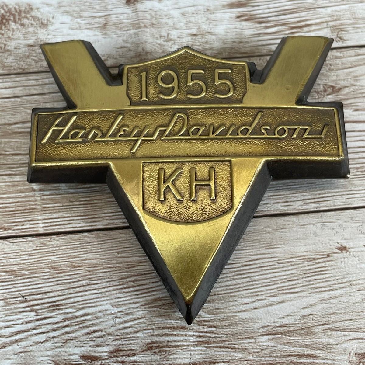 Front Fender Badge Emblem Medallion Harley 1955 KH K Model 