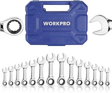 Workpro 14-piece Ratcheting Combination Stubby Wrench Set 72 Teeth Multi-color