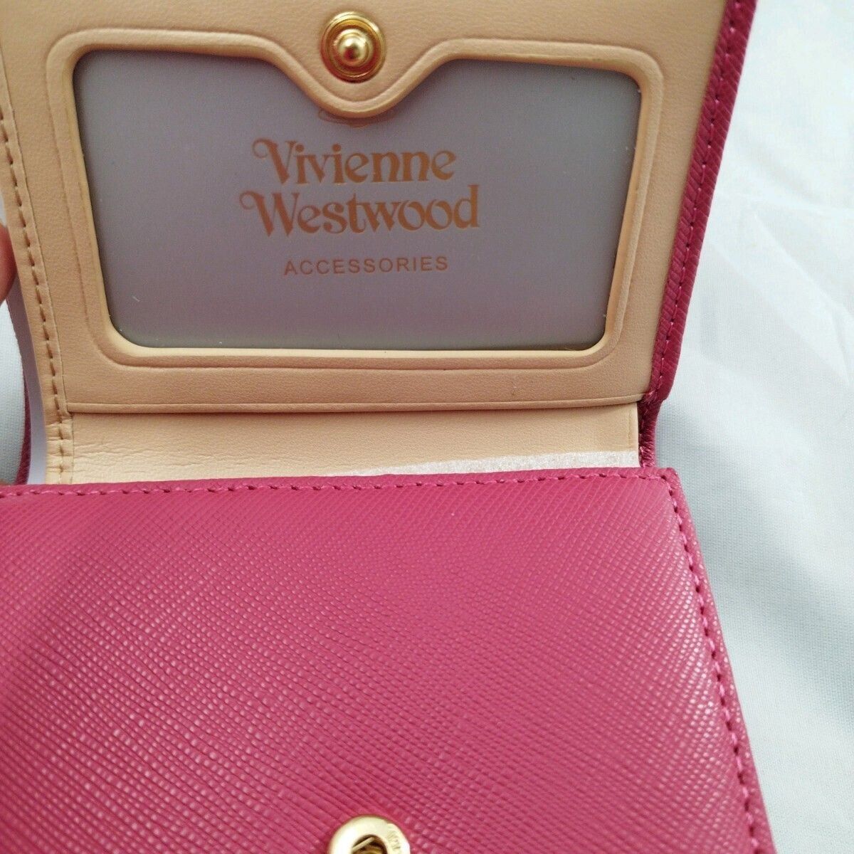 Vivienne Westwood Tri fold Wallet Light Peach Pink leather Vivienne Westwood Tri fold Wallet Light Peach Pink leather