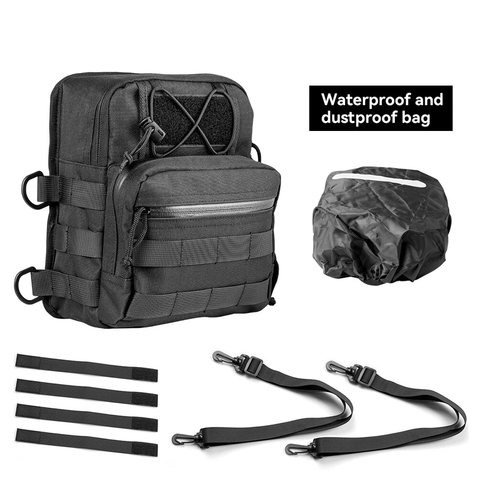 Motorcycle Sissy Bar T-Bar Handlebar Bag For Harley FXBB Softail Dyna Sportster Foto 4 de 4