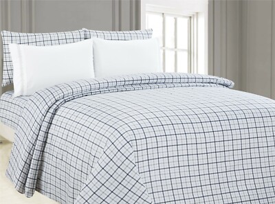 6 piece Sheet Set with Embroidered Pillowcases - Bank Plaid
