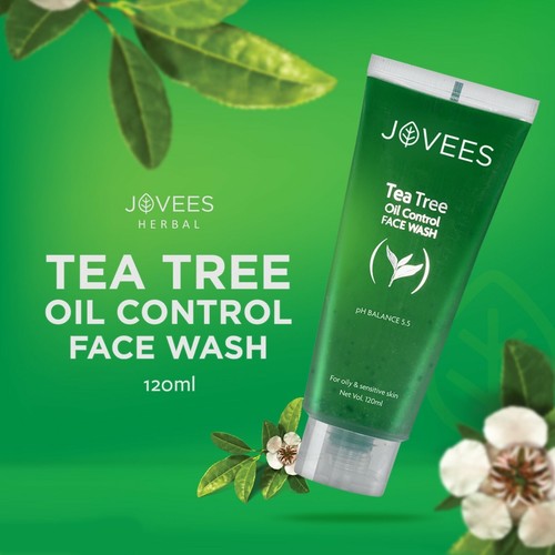 Jovees Tea Tree Oil Control Face Wash 120ml Oily & Sensitive Skin Pimple-Free - Picture 3 of 6