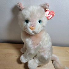 Ty Classic Plush BLOSSOM Cat Beanie 11  Pink Skin White Hair Blue Eyes 2000 B5