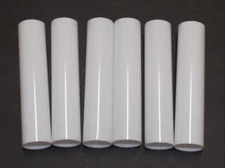 SET OF 6, 4" TALL WHITE PLASTIC CANDELABRA SOCKET CHANDELIER COVERS 50256JQ