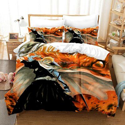 Anime BLEACH 3D Bedding Set 2/3PC Duvet Cover Pillowcase 4 Sizes 3A