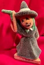 Witch,Pumpkin Witch,Halloween,Jack-O -Lantern,Treat Witch,Vintage,Wicked Witch