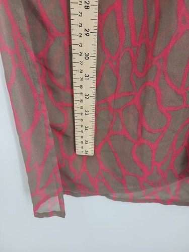 Anthropologie Zingara Swim Cover Womens Large Brown Red Animal Print Sheer Boho - Picture 6 of 8