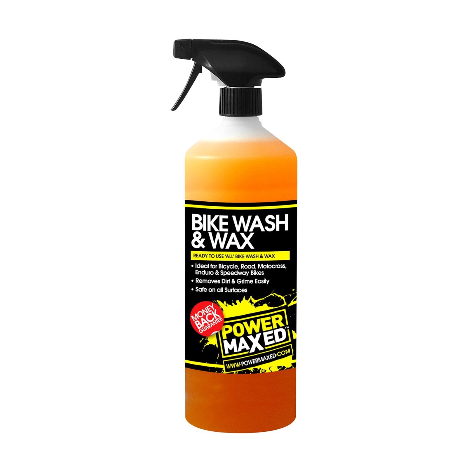 Heavy Duty Bike Wash & Wax Ready To Use - 1 Litre 1L Power Maxed BWSRTU