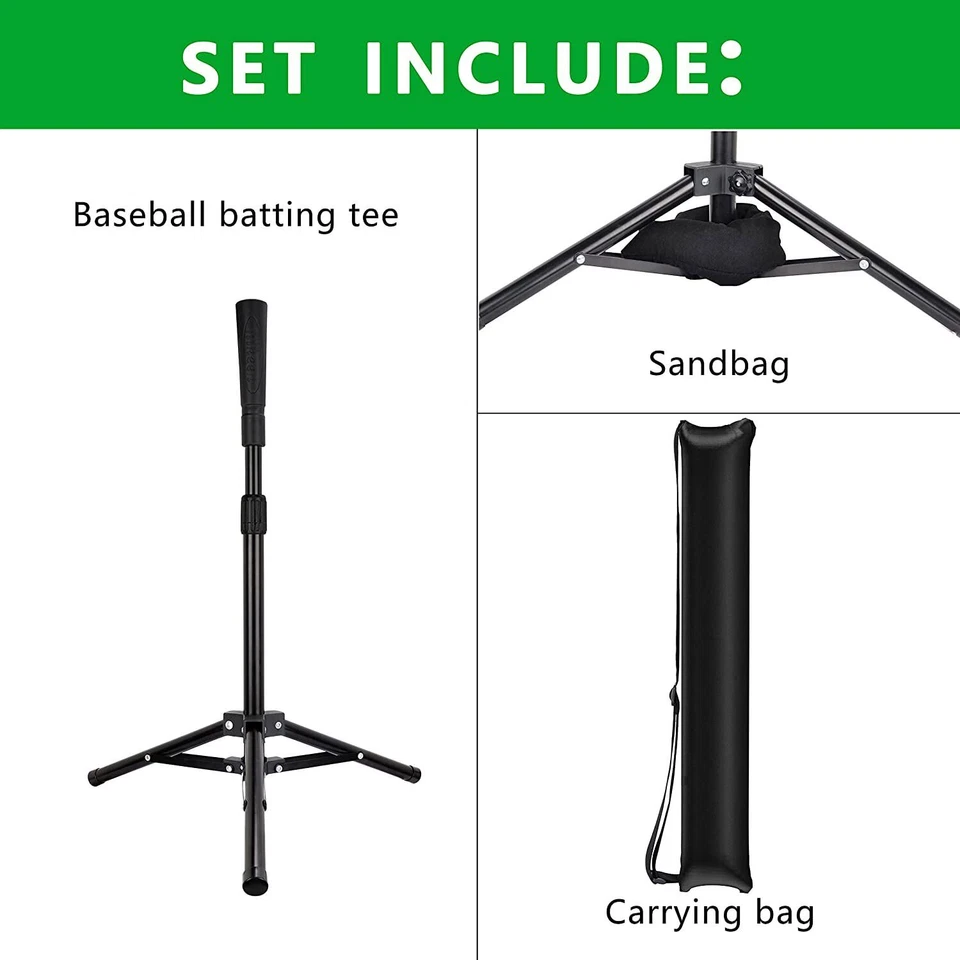 Baseball Batting Tee for Softball Batting Tee Portable Tripod Stand Base Tee - Image 4 of 4