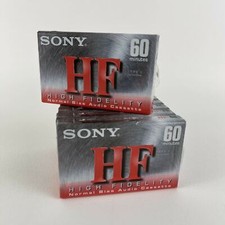 SONY HF 60 Minute Blank Audio Cassette Tapes High Fidelity C-60HFC NEW Lot Of 8