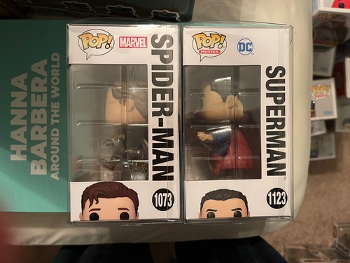 AAA Anime funko pop set of 2 Superman & Spiderman With Soft Protectors - Picture 4 of 6