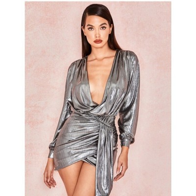 house of cb silver dress