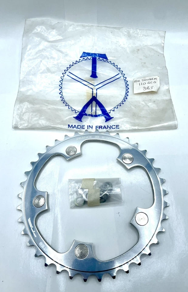 Specialties TA Tandem Alloy Chainring 38 Tooth NOS 110 BCD Silver - Image 3 of 4