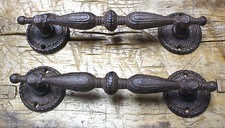 1 HUGE Cast Iron Antique Style RUSTIC Barn Handle Gate Pull Shed Door Handles 