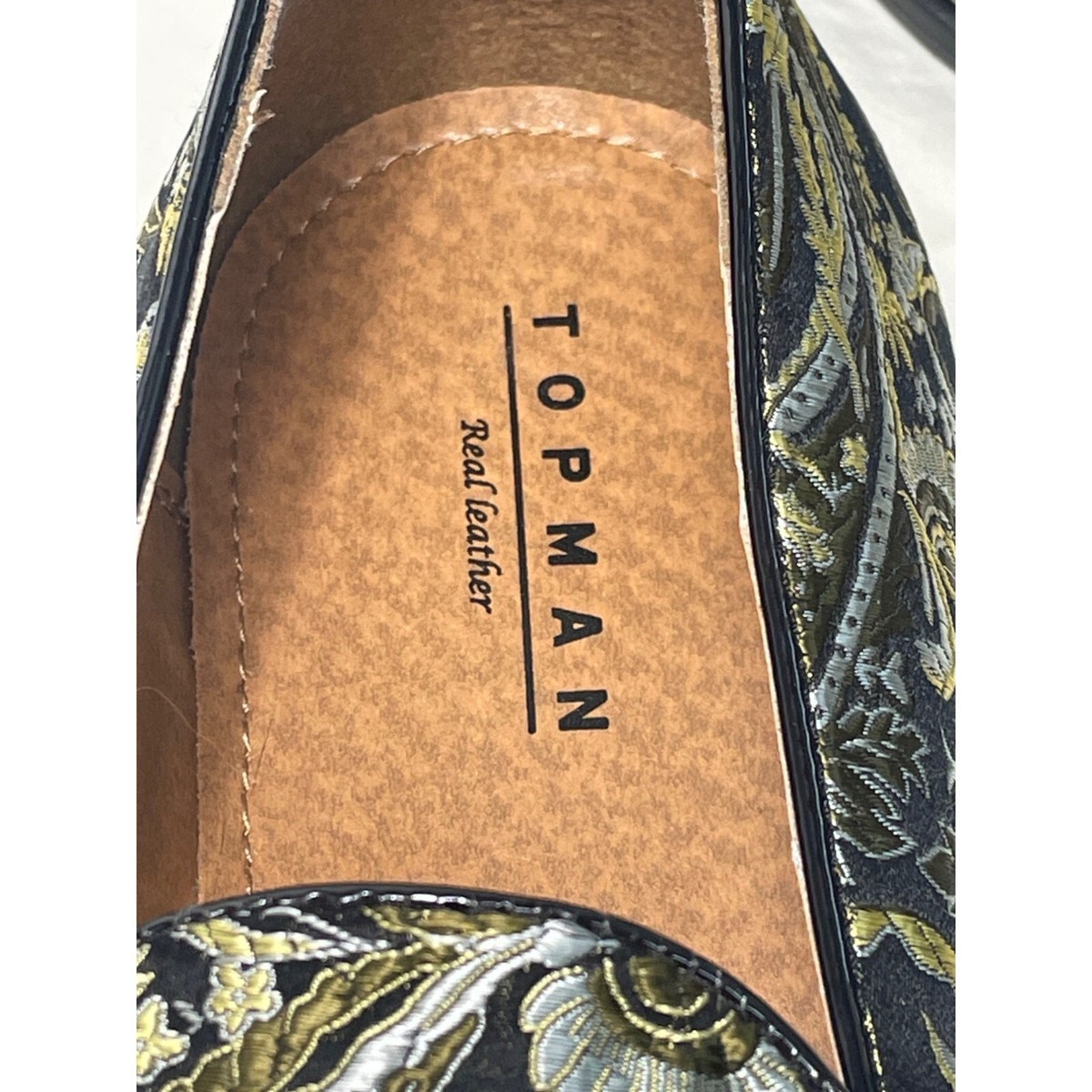  Askew Brocade Men\'s Black and Gold Loafer Leather Shoes Sz 11 - NWT Topman Askew Brocade Men main image 3