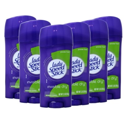 6 Pack Lady Speed Stick Antiperspirant Invisible Powder Fresh 2.3Oz Each