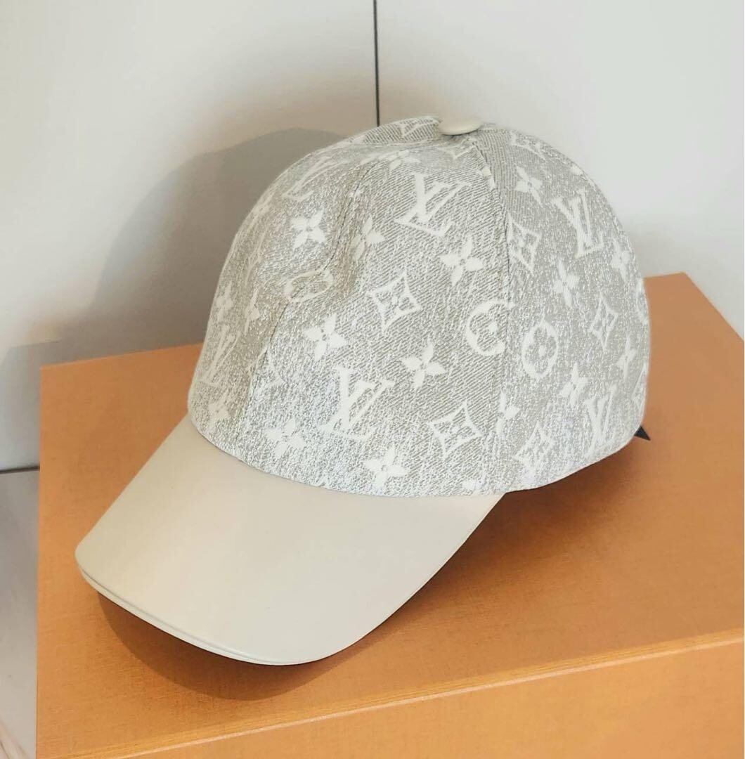Louis Vuitton Monogram Gradient Cap M Grey Canvas Hat Leather