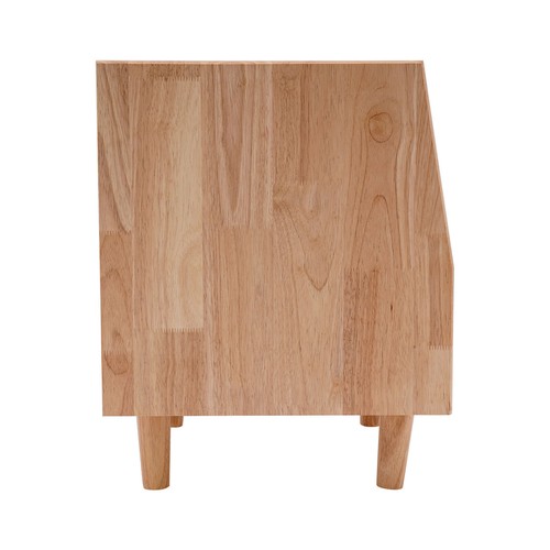 Mueble de noche de madera de goma de 43,5*40*48 cm armario de almacenamiento de dormitorio con 2 cajones - Imagen 12 de 17
