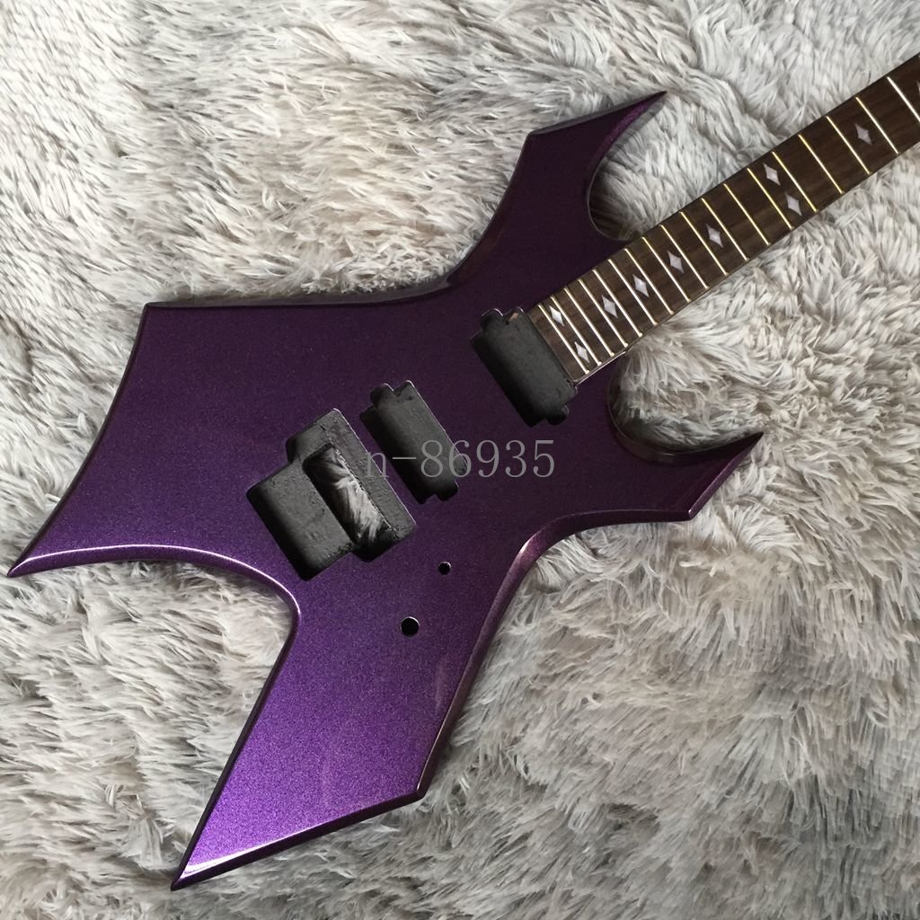 Purple Unfinished DIY Warlock Extreme Shape BC Electric Guitar Kit
