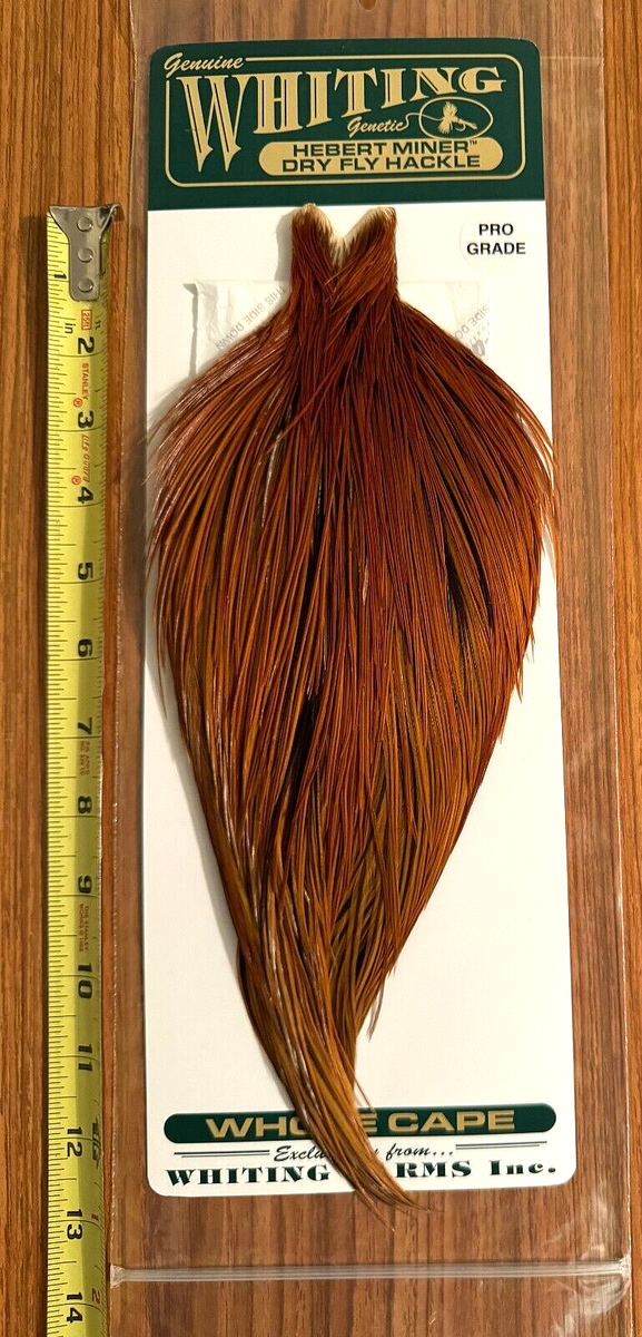 Whiting Hebert Pro Grade Light Brown Rooster Cape, Neck, Fly