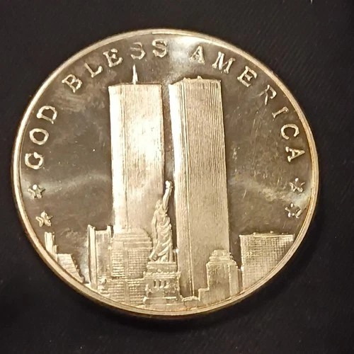 World Trade Center - God Bless America - Land of the Free 1oz Silver Bullion.