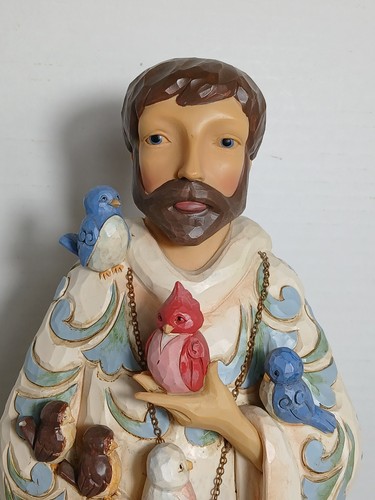 Estatuilla de jardín Jim Shore 21" St. Francis Bird 2017 religiosa de temporada 6001083 - Imagen 2 de 19
