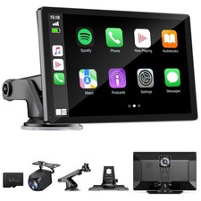 9" Wireless CarPlay Screen with 4K Dash Cam, 1080p Backup Camera, GPS, Bluetooth