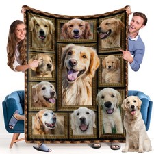 Golden Retriever  Blanket - Fleece Throw Blanket for Couch Super Soft Cozy Be...