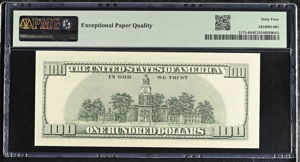 RARE -1996 $100 Note Matching Serial #...0001996 PMG 64 EPQ FR2715-B - Image 2 of 2