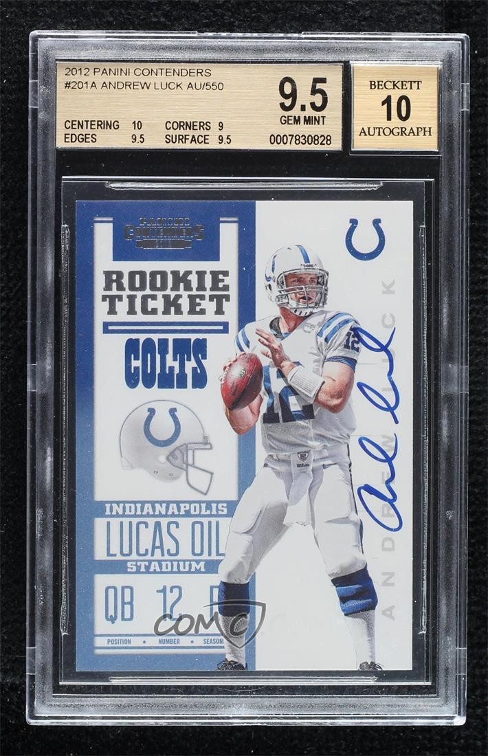 2012 Contenders Ticket RPS /550 Andrew Luck BGS 9.5 GEM MINT Rookie Auto RC 6fs
