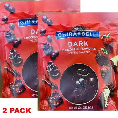 2x GHIRARDELLI DARK CHOCOLATE Melting Flavored Wafers BAKING 10oz   2 PACK