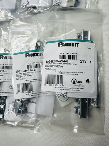 PANDUIT UGB2/0-414-6 UNIVERSAL GROUND BAR, COPPER TIN PLATED - Picture 3 of 4