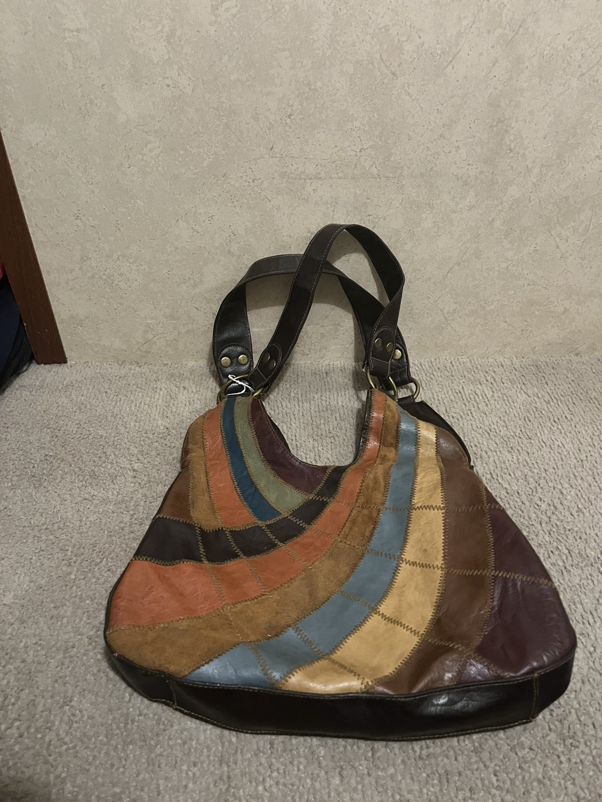 Patchwork Hippie Multi Leather Satchel Shoulder B… - image 1