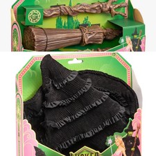 Wicked Witch Elphaba Black Hat and Broom youth toy play costume lot