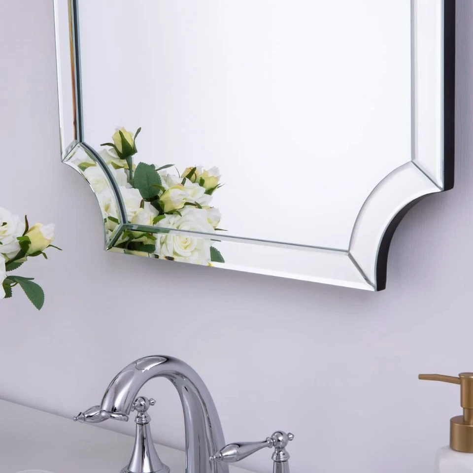 Large Arched Wall Mirror, 22" X 34" Bathroom Mirror with Glass Beveled Edge, ... - Image 4 of 4