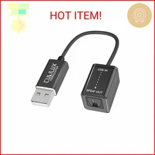 Cubilux USB A to TOSLINK Optical Audio Adapter, Unidirectional USB Type A to SPD
