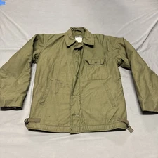 80s USN A-2 Deck Jacket US NAVY Cold Weather Field Coat Size Med 38-40