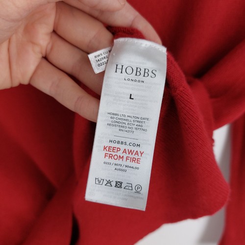 Hobbs Size Large (Fits 14) Red Icelandic Yoke 47% Merino Wool 5% Cashmere Jumper - Picture 6 of 8
