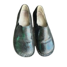 Alegria Leather Black Slip-On Shoes