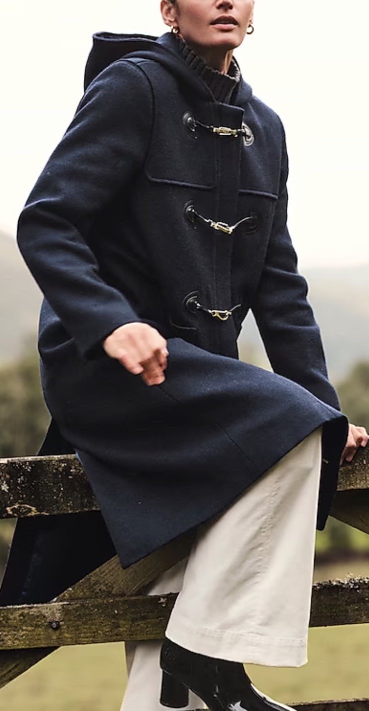J CREW Collection $698 NAVY Italian Wool-Blend Toggle Hooded Winter Long Coat 20