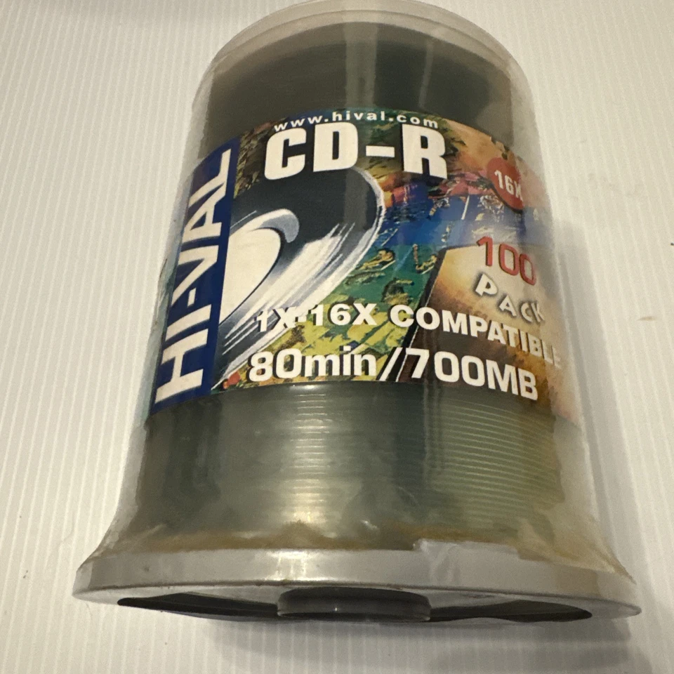 Paquete de 100 discos en blanco grabables Hi-Val CD-R, 1x-16x, 650 MB, 80 min Foto 3 de 3