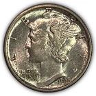1918-S Mercury Dime Silver Near Uncirculated AU+/UNC Coin #27784