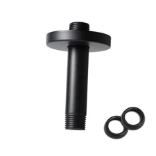4 Inch Shower Arm with Flange, Ceiling Mounted Shower Head Matte Black 4 inch