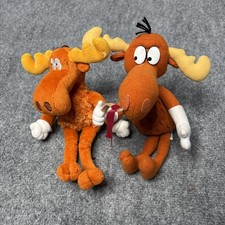 Vtg Bullwinkle J Moose Plush Rocky And Bullwinkle Stuffed Toy 1999 9  Moose Rare