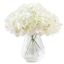 Hydrangea Silk Flower White 10 Heads Artificial Hydrangea Large 10pcs Ivory