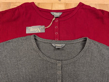 Lot of TWO Natural Reflections Waffle Henley ...